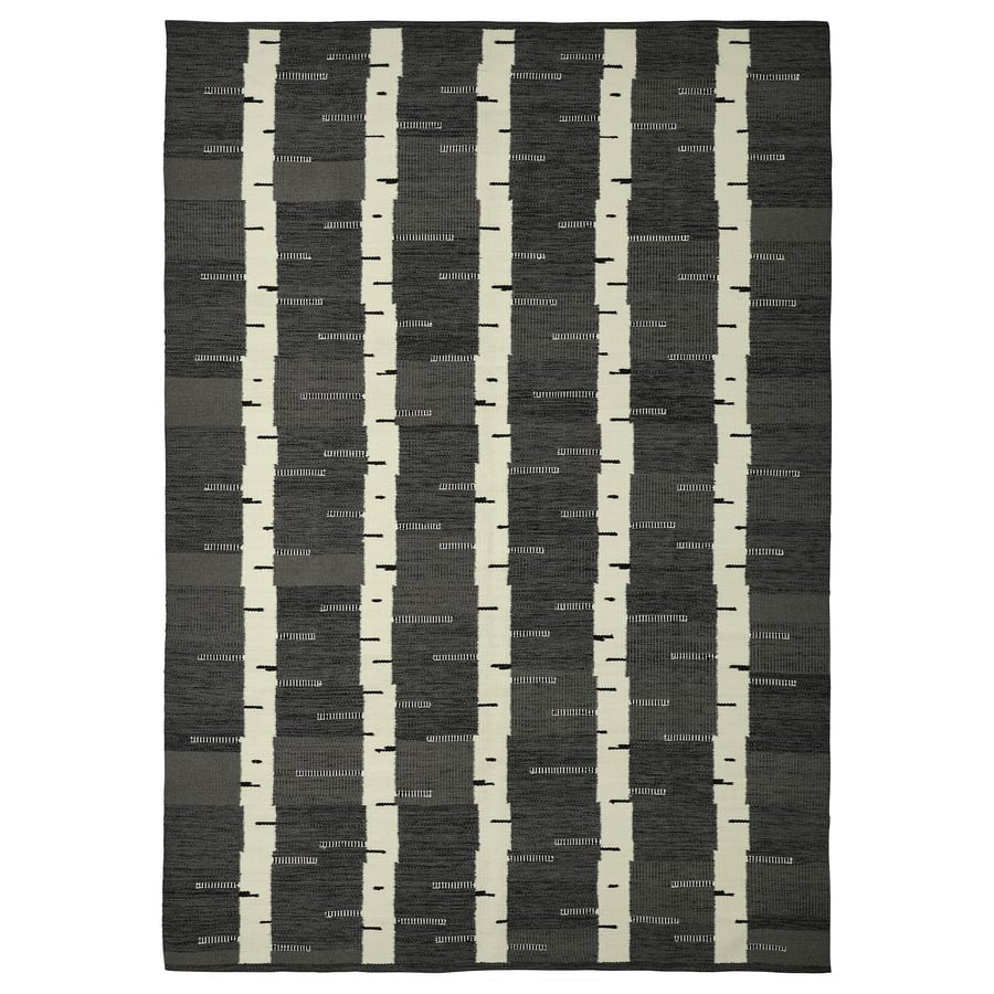 STOCKHOLM 2025 Rug, flatwoven, green/white/black handwoven, 170x240 cm