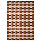 STOCKHOLM 2025 Rug, flatwoven, white/brown/light blue handwoven, 240x350 cm
