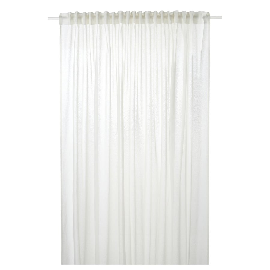 STOCKHOLM 2025 Sheer curtain, 1 piece, off-white/with heading tape, 300x250 cm