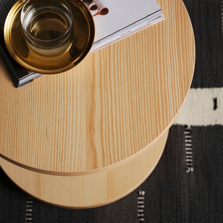 STOCKHOLM 2025 Side table, pine veneer black, 40 cm