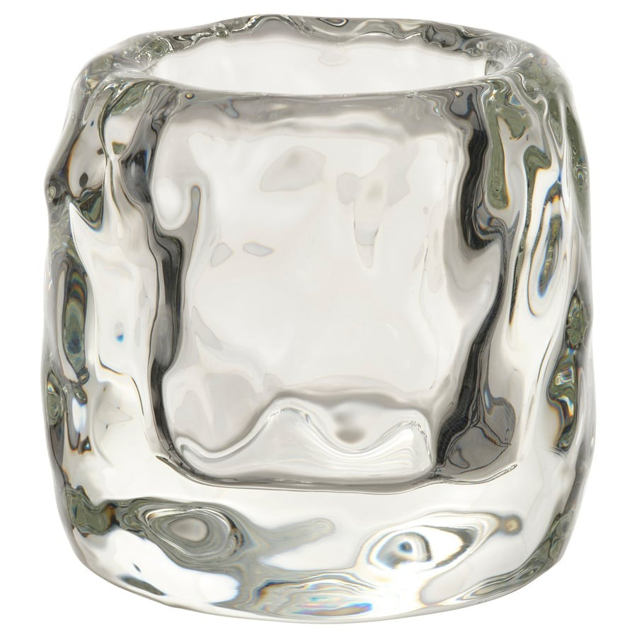 STOCKHOLM 2025 Tealight holder, clear glass, 8 cm
