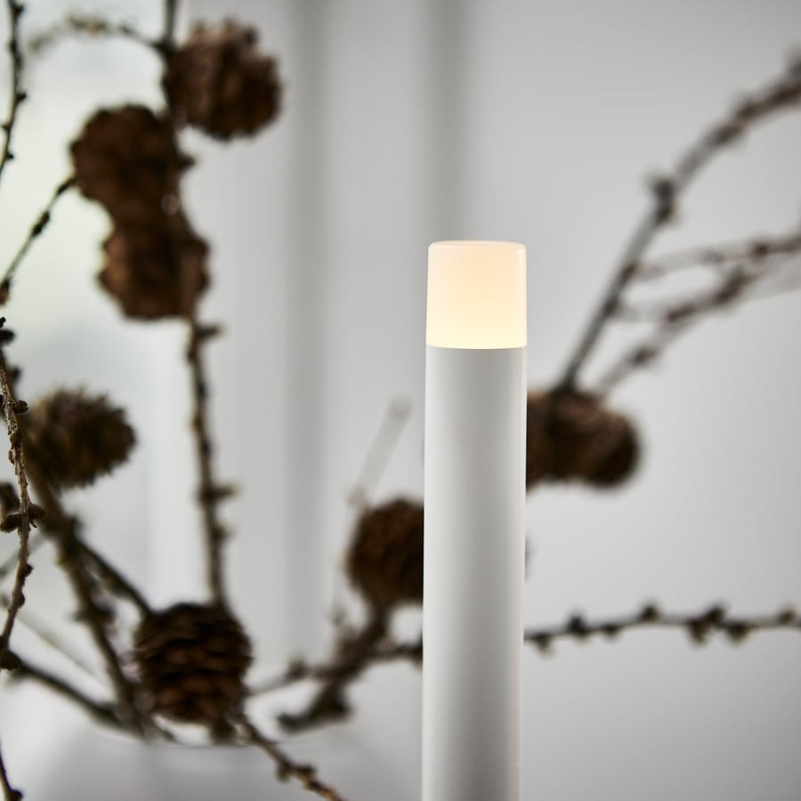 STRÅLA LED candle, candle-shaped battery-operated/green