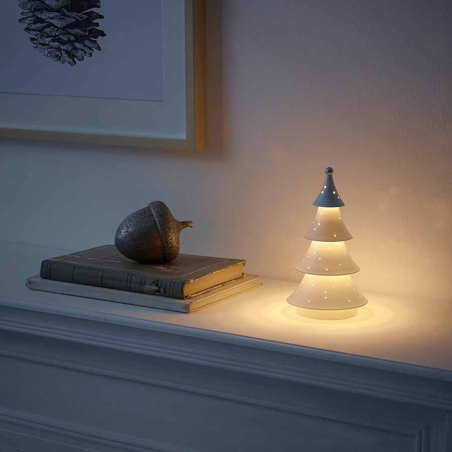 STRÅLA LED decorative table lamp, tree metal/battery-operated, 18 cm