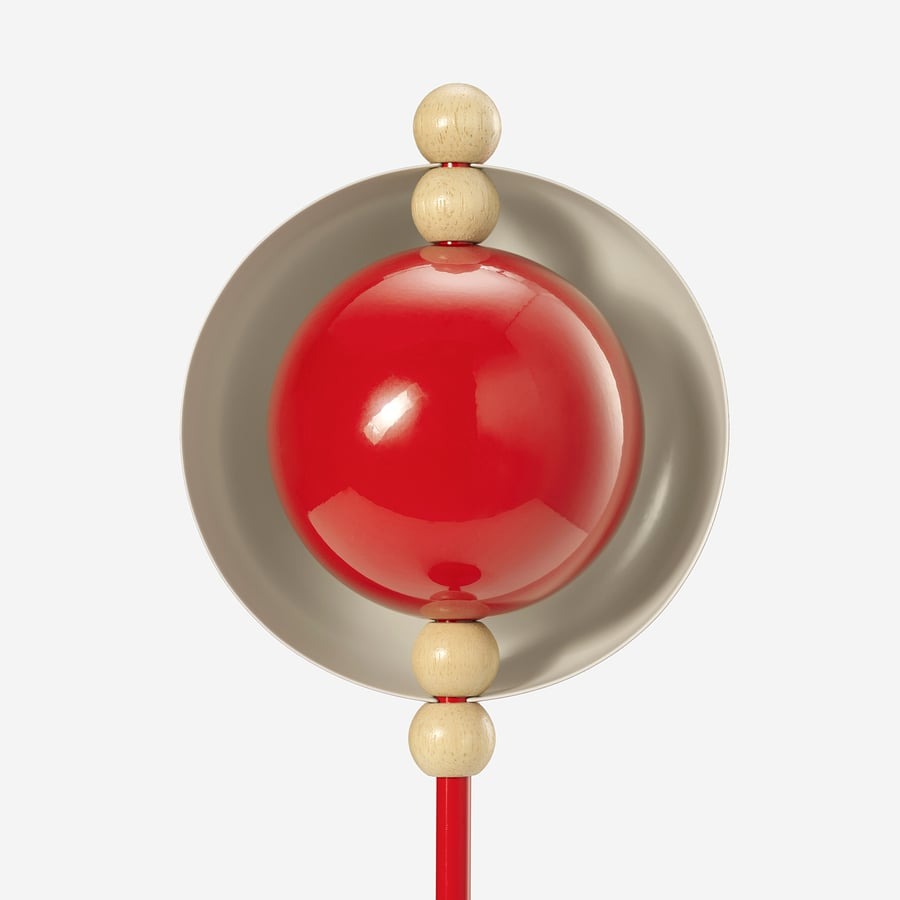 STRÅLA LED decorative table lamp, metal battery-operated/red