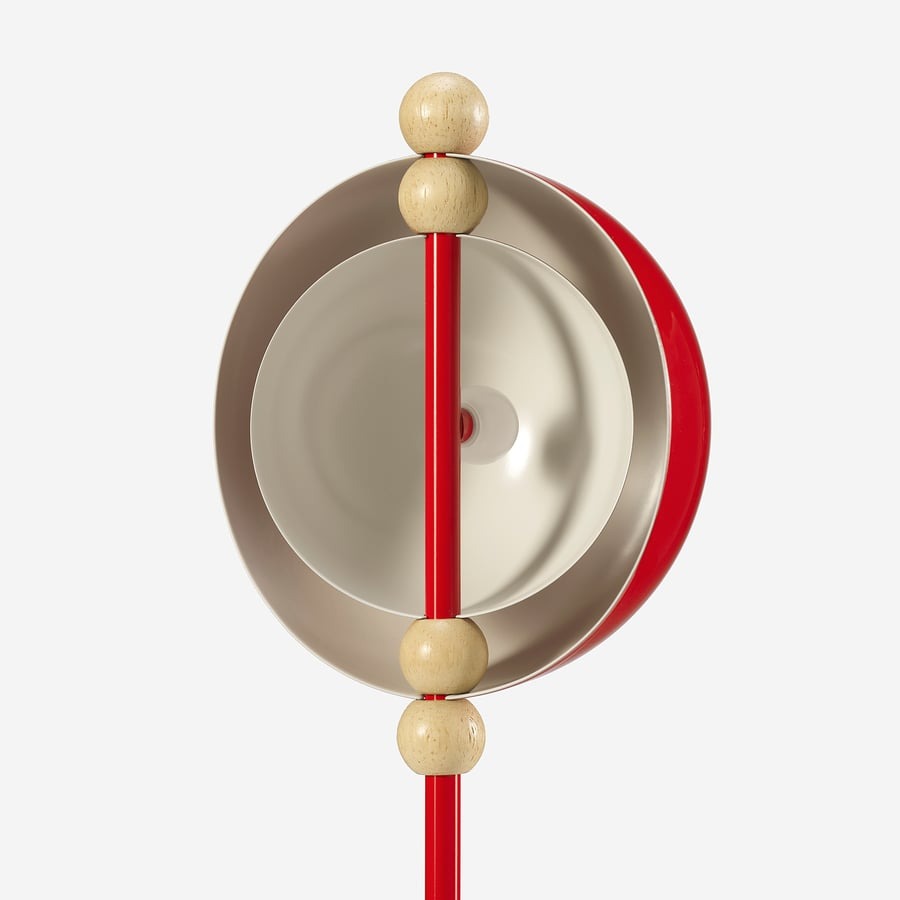 STRÅLA LED decorative table lamp, metal battery-operated/red