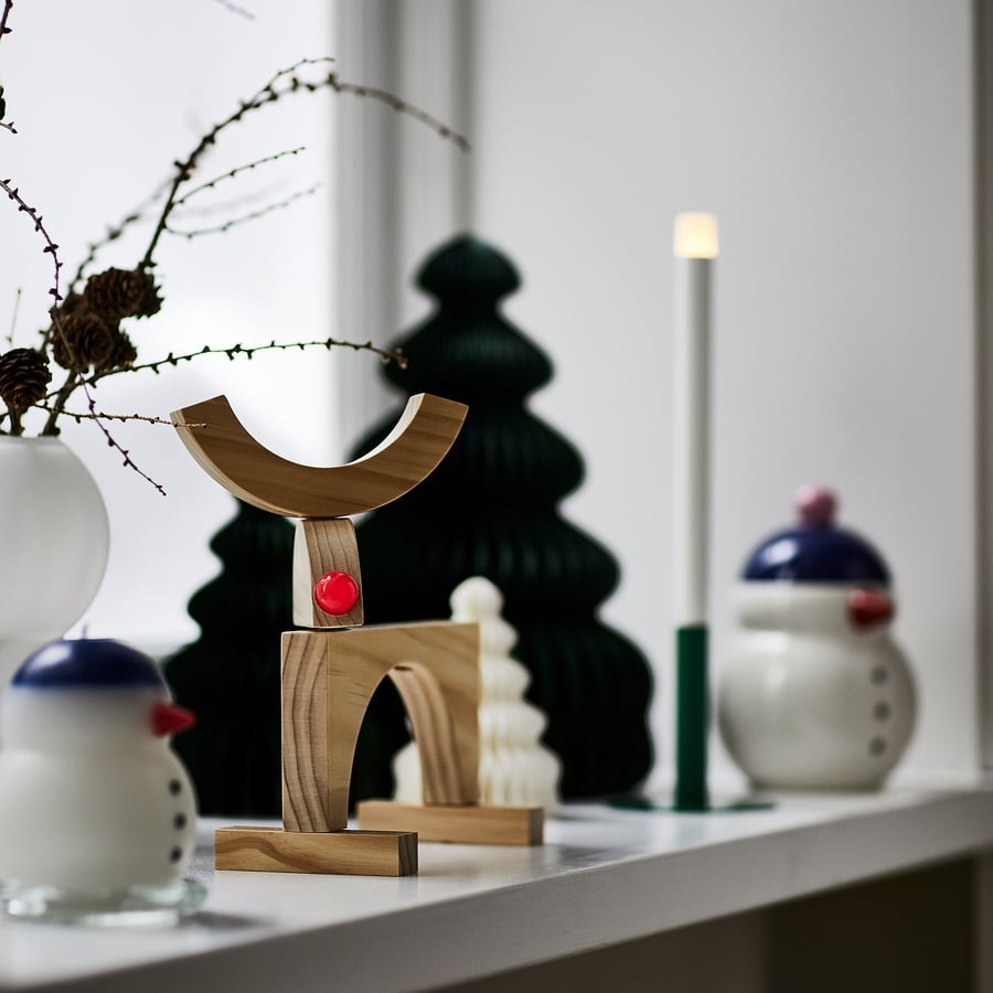 STRÅLA LED table decoration, battery-operated/reindeer