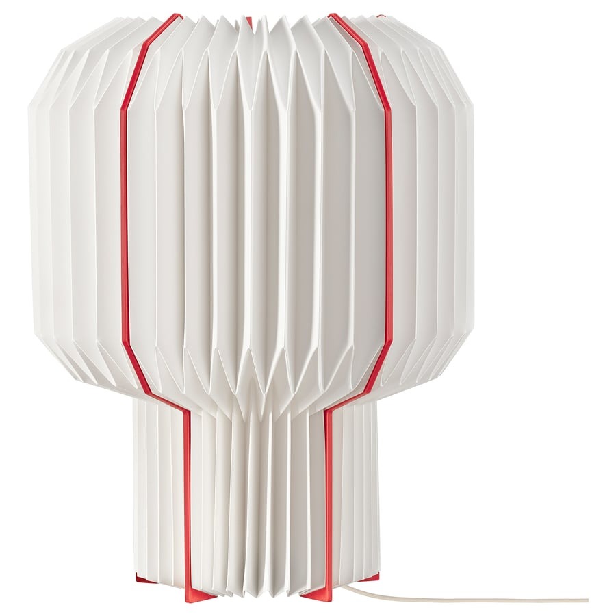 STRÅLA Table lamp, white/red