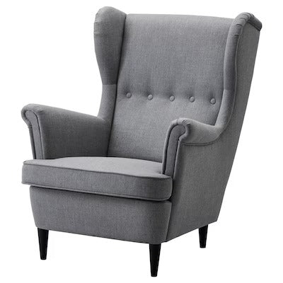 STRANDMON Wing chair, Nordvalla dark grey