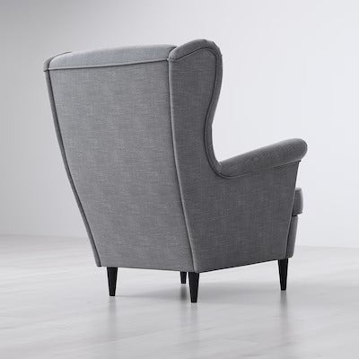 STRANDMON Wing chair, Nordvalla dark grey