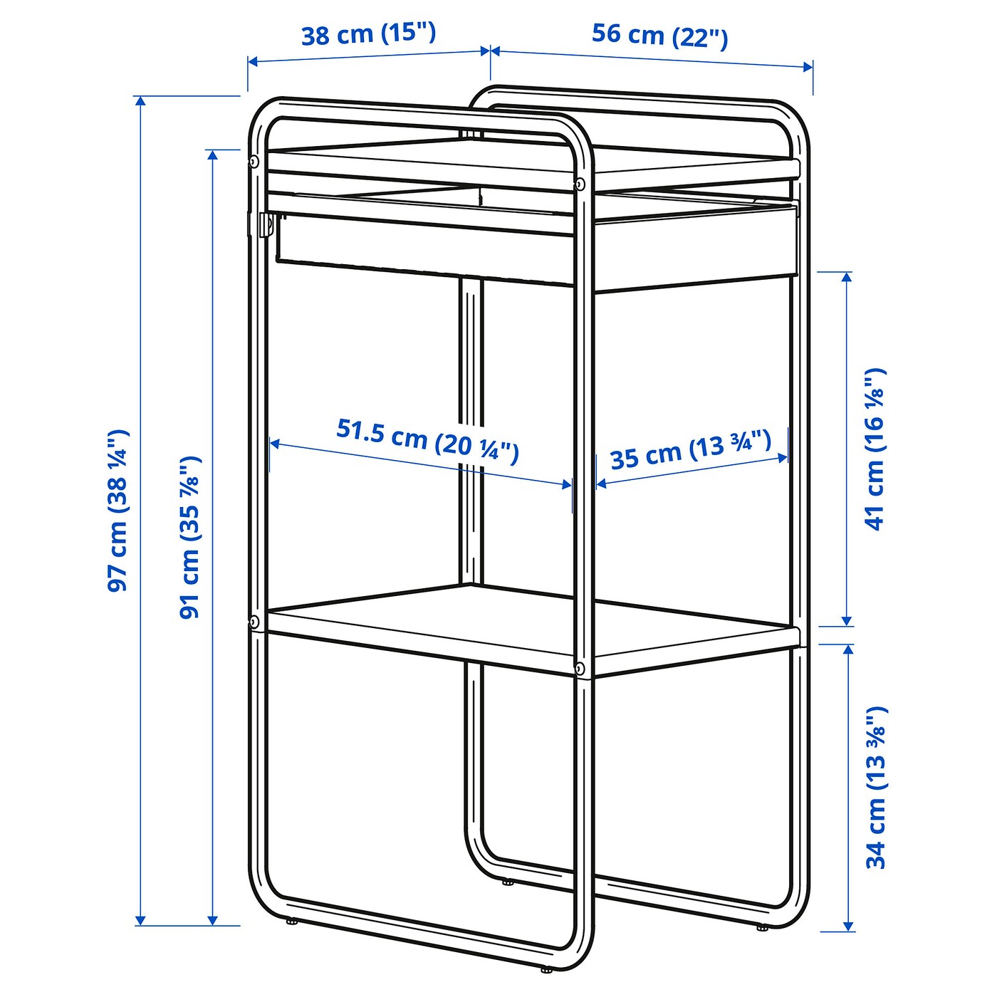 SUNNERSTA Storage unit, 56x38 cm