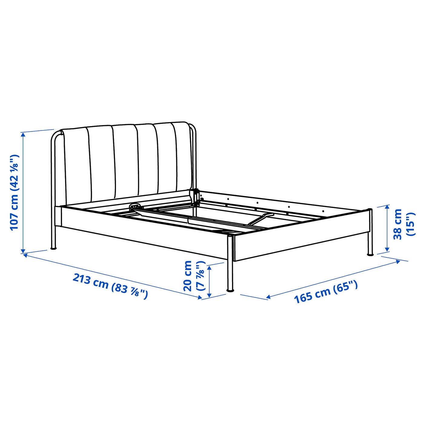 TÄLLÅSEN Upholstered bed frame with mattress, Kulsta grey-green/Vesteröy firm, 150x200 cm