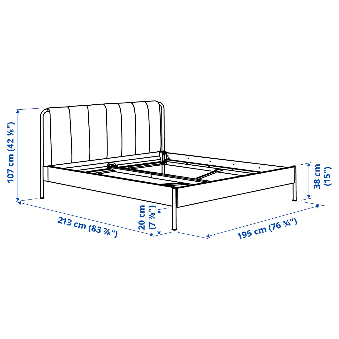 TÄLLÅSEN Upholstered bed frame with mattress, Kulsta grey-green/Vesteröy firm, 150x200 cm