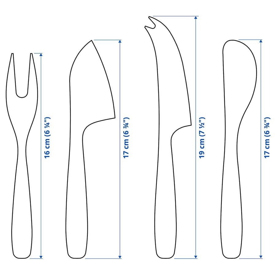 TILLAGD Cheese knife, set of 4, brass-colour