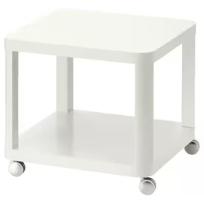 TINGBY Side table on castors, white, 50x50 cm