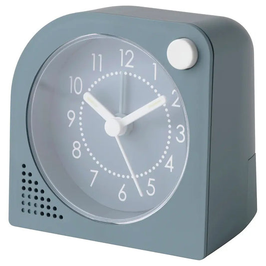 IKEA TJINGA Alarm clock, low-voltage/turquoise, 8x8 cm