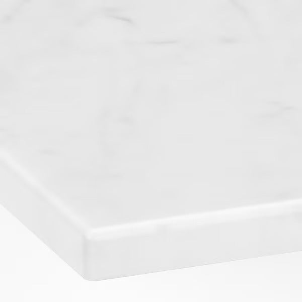 New TOLKEN Countertop, white marble effect/foliated board, 122x49 cm