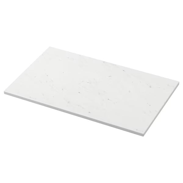 New TOLKEN Countertop, white marble effect/foliated board, 122x49 cm