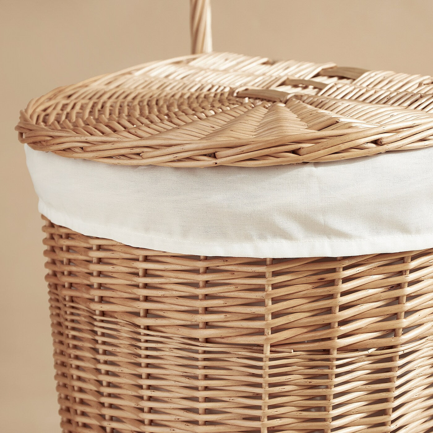 TOLKNING Laundry basket with wheels, handmade Willow, 31 l