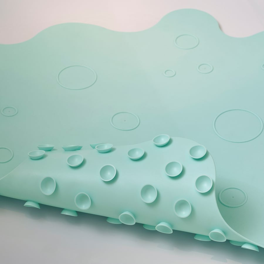 TRAMPSJÖN Bathtub mat, light turquoise, 43x43 cm