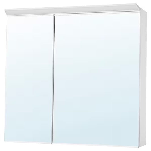 New TREASJÖN Mirror cab 2 door/built-in lighting, 80x17x75 cm