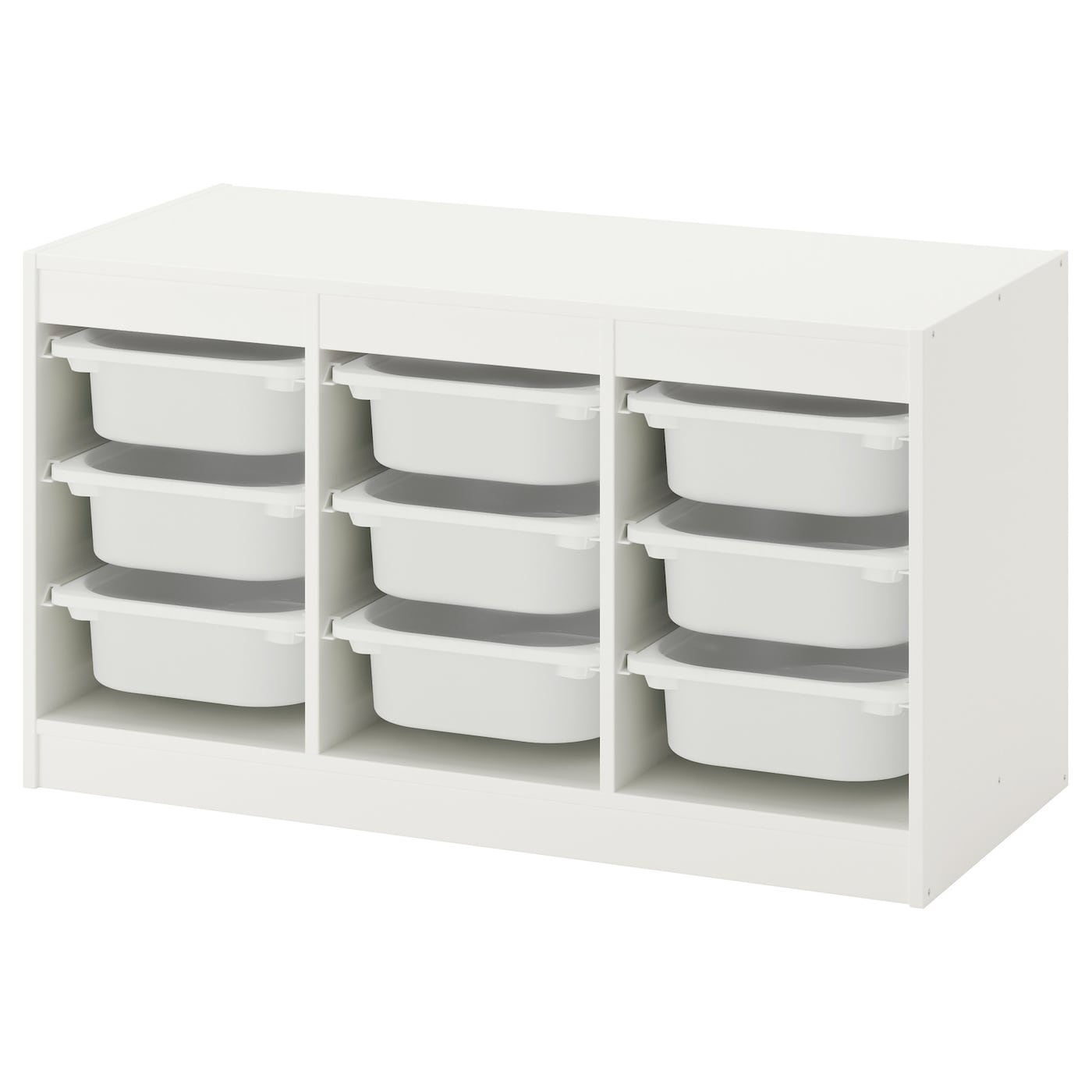 TROFAST Storage combination with boxes, white/white, 99x44x56 cm