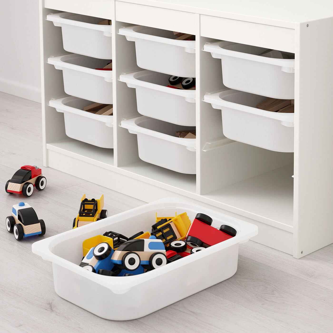 TROFAST Storage combination with boxes, white/white, 99x44x56 cm