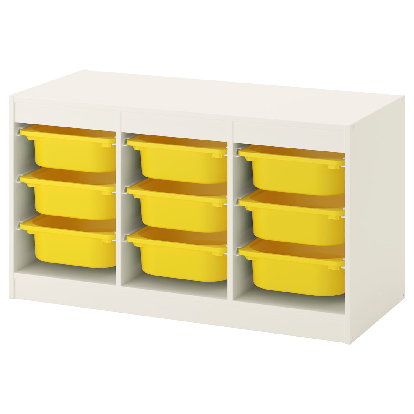 TROFAST Storage combination with boxes, white/yellow, 99x44x56 cm