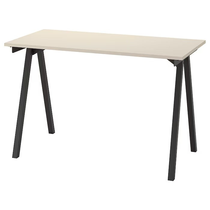 TROTTEN Desk, beige/anthracite, 120x60 cm