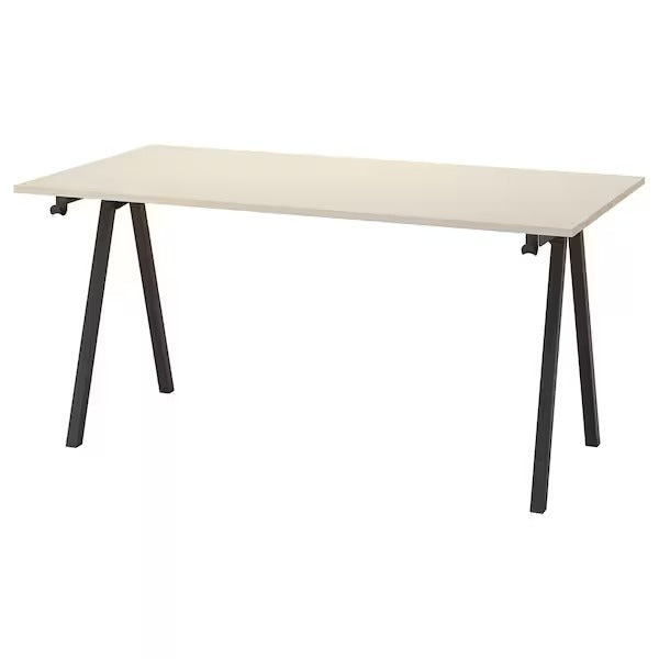 TROTTEN Desk, white/anthracite, 160x80 cm