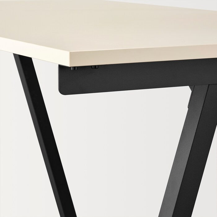 TROTTEN Desk, beige/anthracite, 120x60 cm