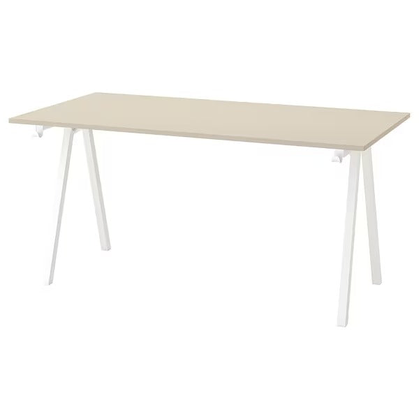 TROTTEN Desk, white/anthracite, 160x80 cm