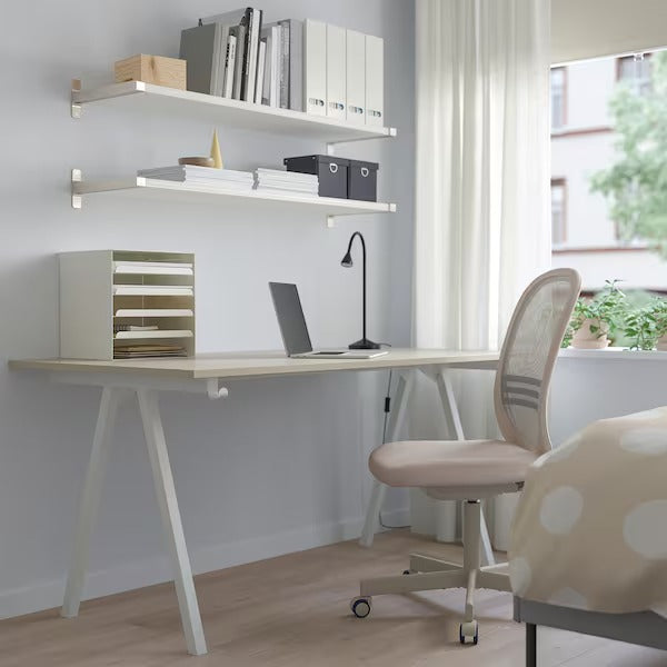 TROTTEN Desk, white/anthracite, 160x80 cm