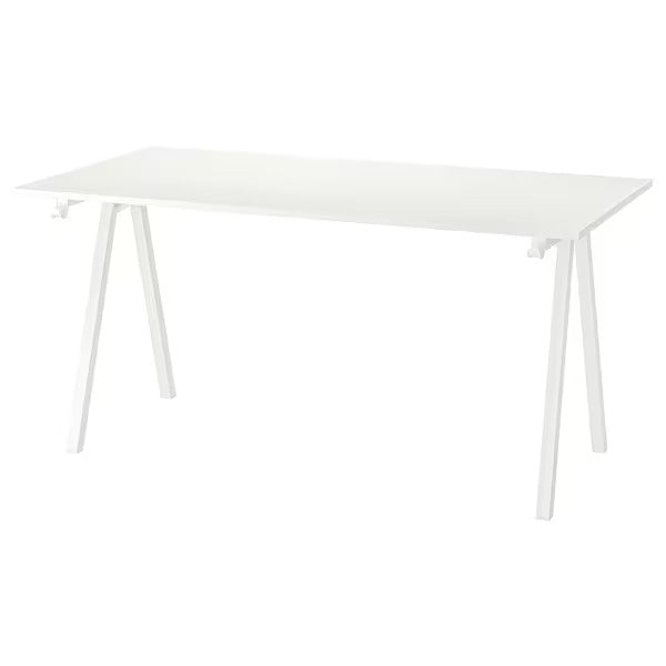 TROTTEN Desk, white/anthracite, 160x80 cm