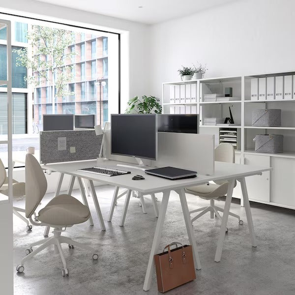 TROTTEN Desk, white/anthracite, 160x80 cm