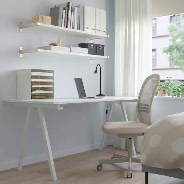 TROTTEN Desk, white/anthracite, 160x80 cm