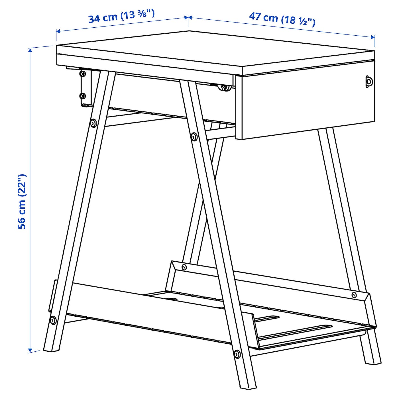 TROTTEN Drawer unit, white, 34x56 cm