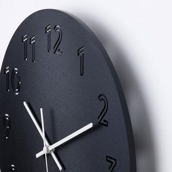 TUNNIS Wall clock, black, 30 cm