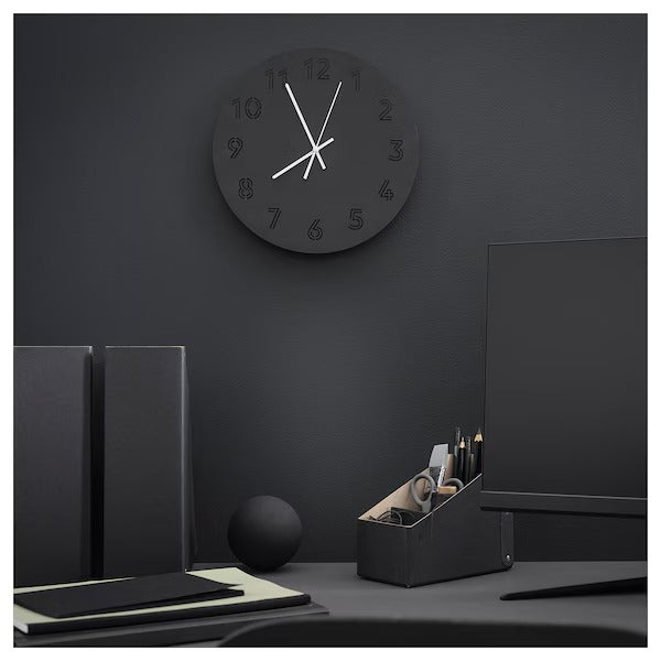 TUNNIS Wall clock, black, 30 cm