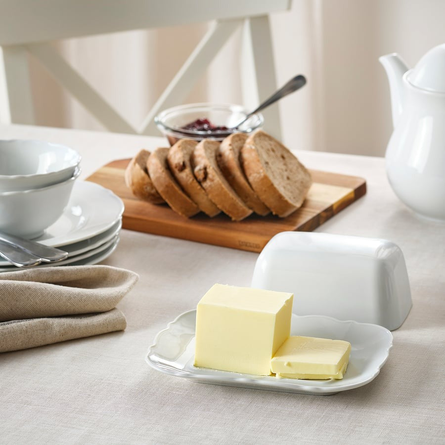 UPPLAGA Butter dish, white
