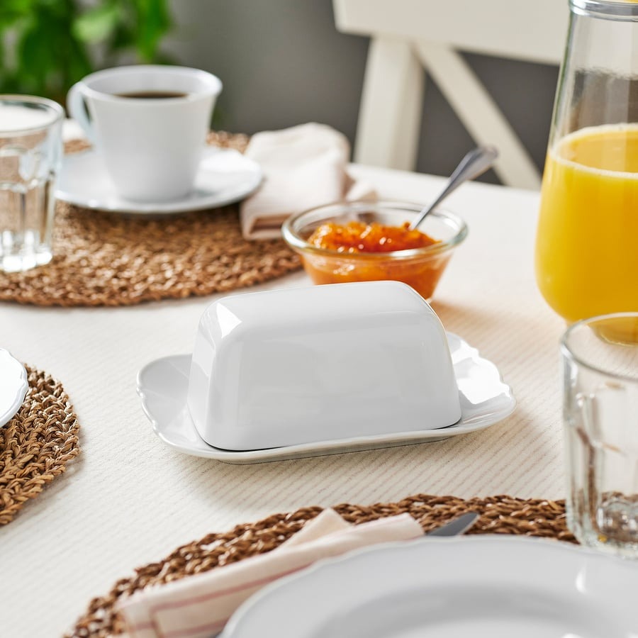 UPPLAGA Butter dish, white