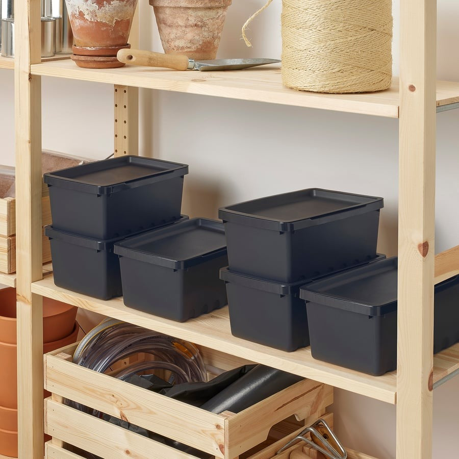 UPPSNOFSAD Storage box, black, 25x17x12 cm/3.5 l