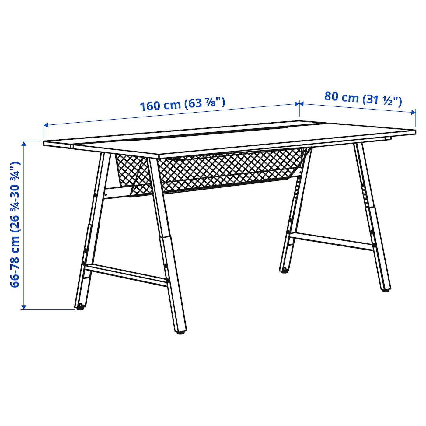 UTESPELARE Gaming desk, black, 160x80 cm