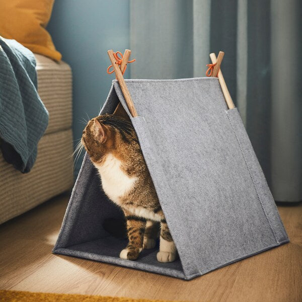 UTSÅDD Cat house - grey/felt