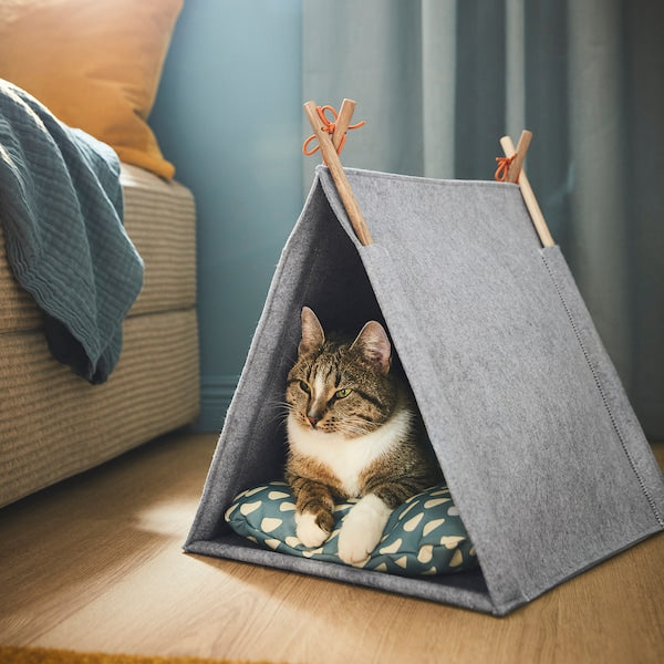 UTSÅDD Cat house - grey/felt