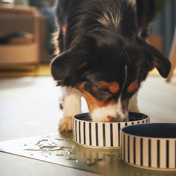 UTSÅDD Place mat for food bowl - grey-green 33x50 cm