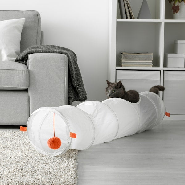 UTSÅDD Play tunnel for cat - white/orange