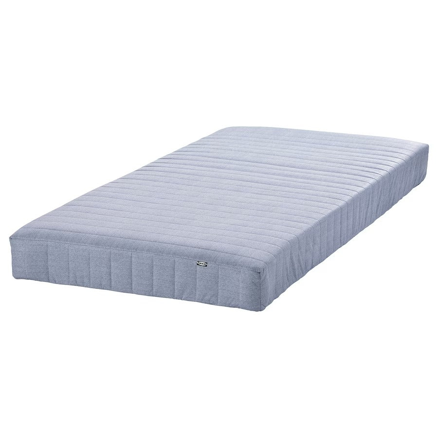 VADSÖ Sprung mattress, extra firm/light blue, 90x200 cm