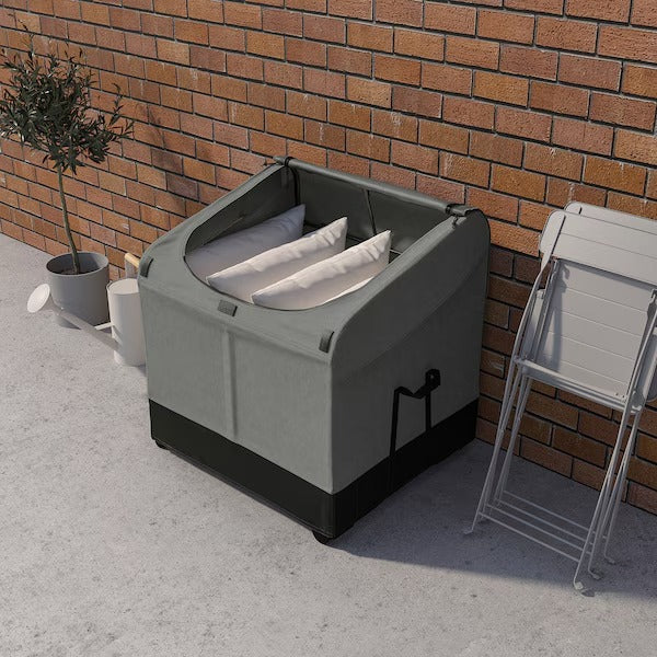 VÄTTERSÖ Storage box, outdoor, dark grey, 78x72x79 cm