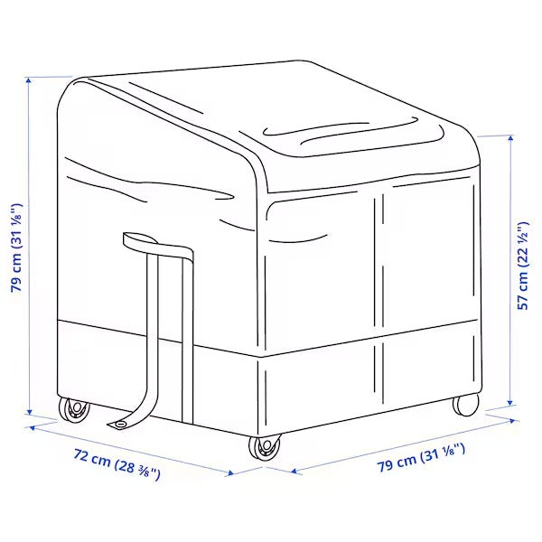 VÄTTERSÖ Storage box, outdoor, dark grey, 78x72x79 cm