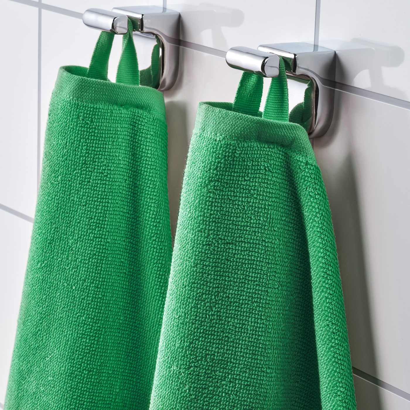 VÅGSJÖN Hand towel, bright green, 40x70 cm